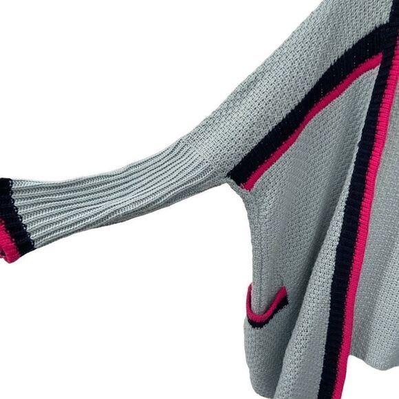 Umgee Oversized Slouchy Open Front Cardigan Sweater Blue S/M - Picture 3 of 6